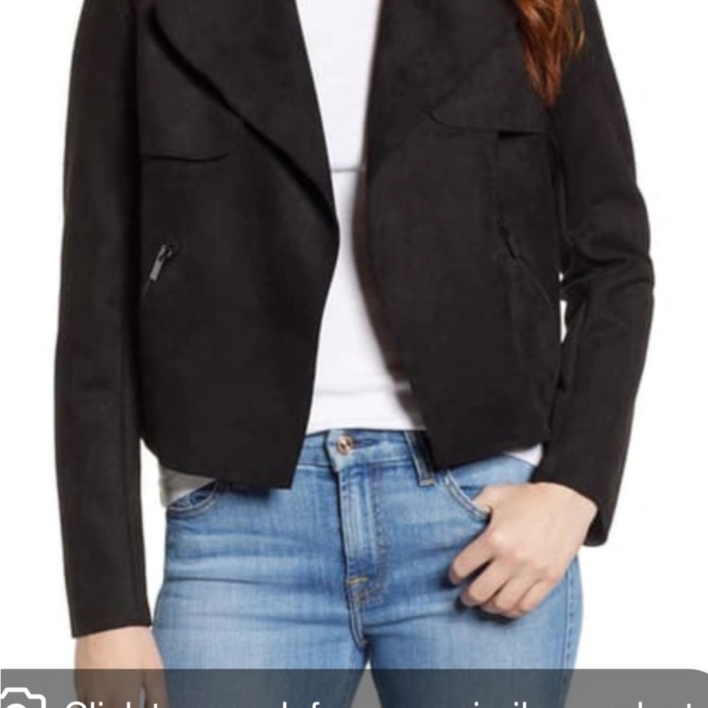Kut from the Kloth Black Jace Drapped Moto Jacket